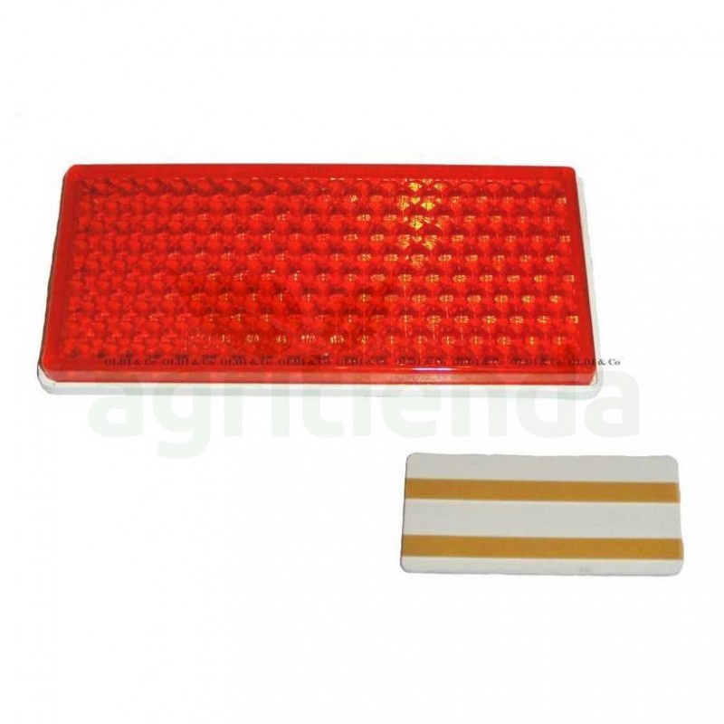 Refrectante rectangular rojo adesivo 10x45