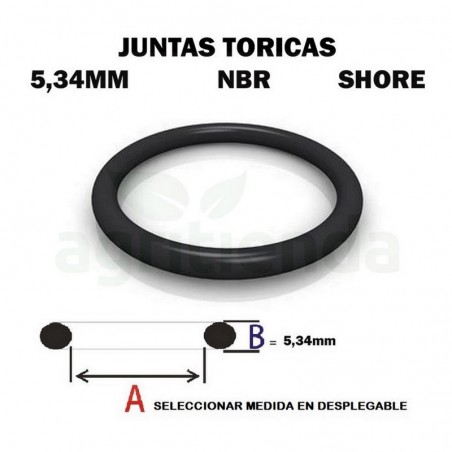 Junta torica nbr 70 shore de 167.70mm diametro interior x 5.34mm de grosor