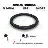Junta torica nbr 70 shore de 167.70mm diametro interior x 5.34mm de grosor