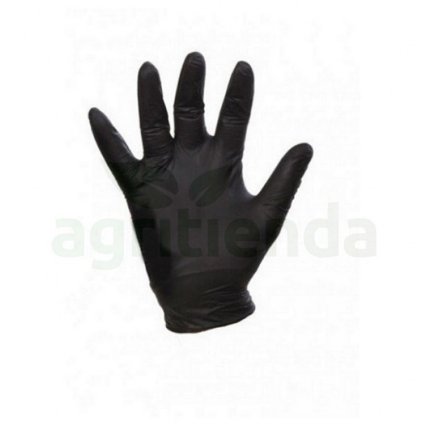 Caja guantes desechables nitrilo negrosin polvo talla-s 100 unidades