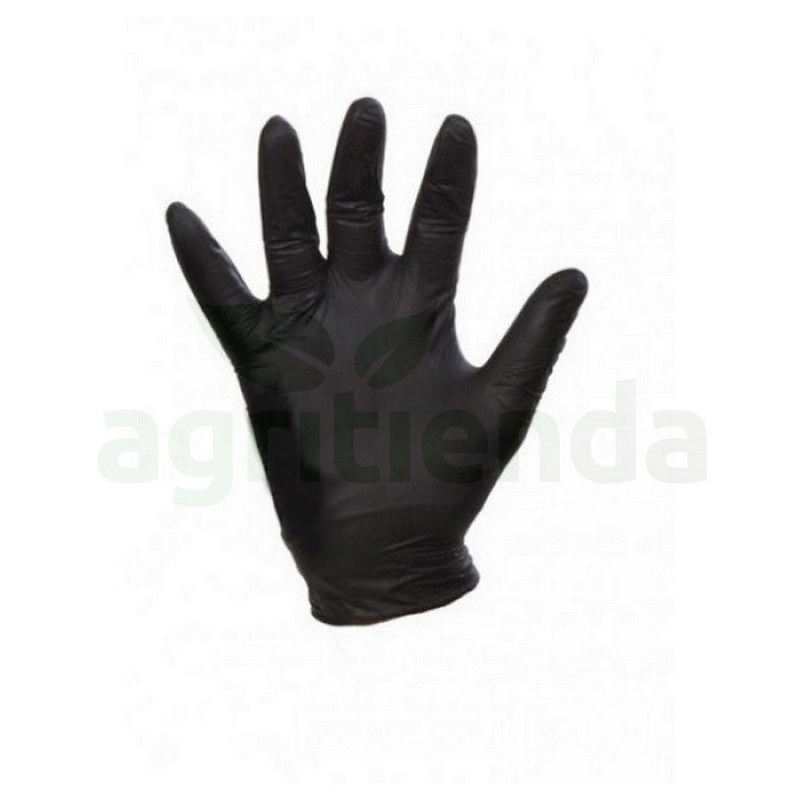 Caja guantes desechables nitrilo negro sin polvo talla-l 100 unidades