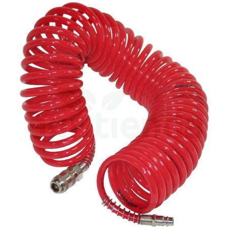 Manguera espiral flexible rojo 10mm 10mts.c/enchufe rapido