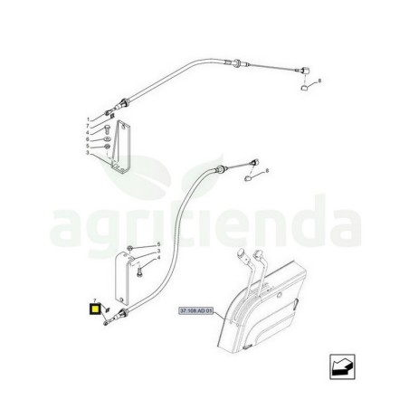 Cable 750mm mandos a distancia Tractor New Holland TD5.