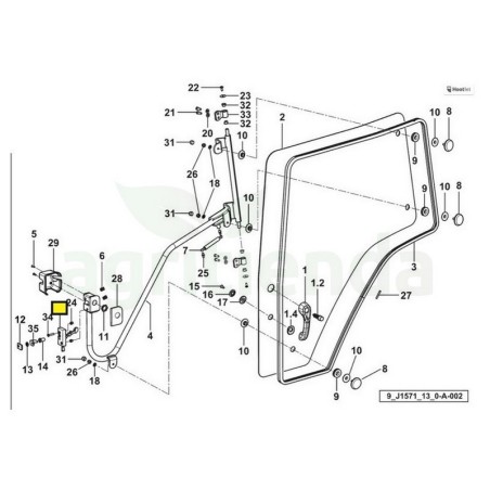 Cerradura puerta izquierda Tractor Deutz Agrofarm 420