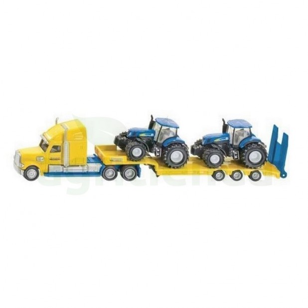 Camion juguete gondola con 2 tractores new holland escala 1:87