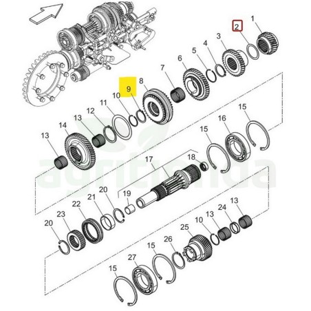 Circlip E-45 tractor McCormick x5