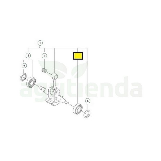 Rodamiento cigüeñal motosierra Husqvarna 555