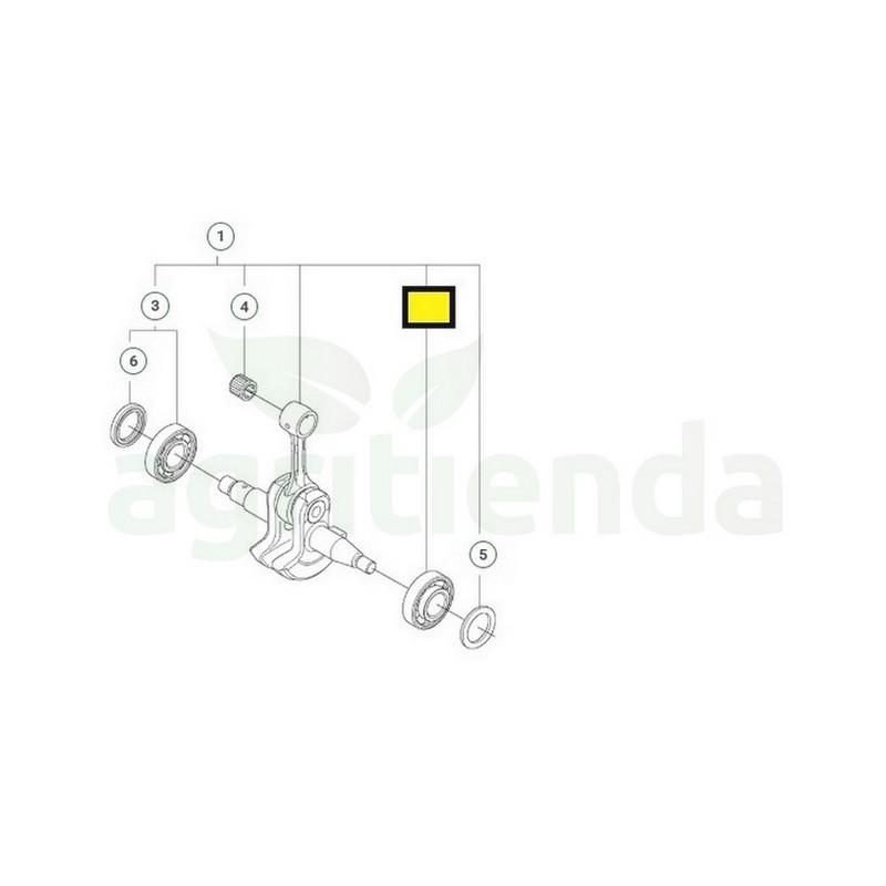 Rodamiento cigüeñal motosierra Husqvarna 555