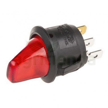 Interruptor palanca roja iluminado 220-250v