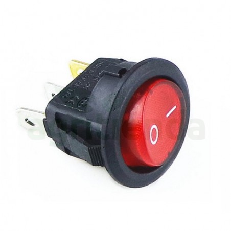 Interruptor redondo basculante 16,5mm 2 posiciones rojo encaste a presion