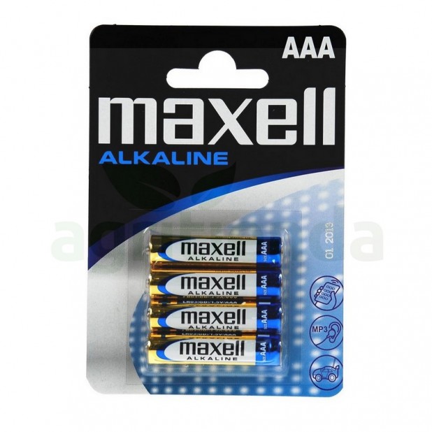 Pila aaa lr03 1,5v maxell alkaline pack 4 unidades en blister