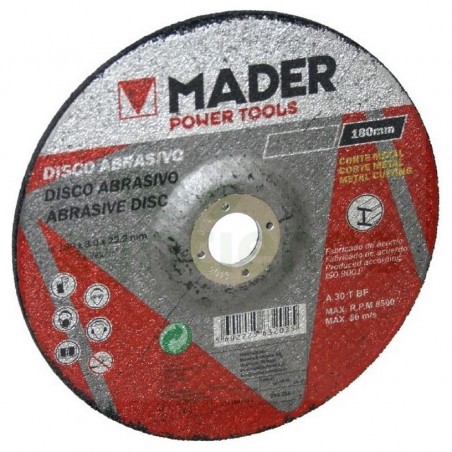 Disco radial corte metal 180x3x22.2 mader
