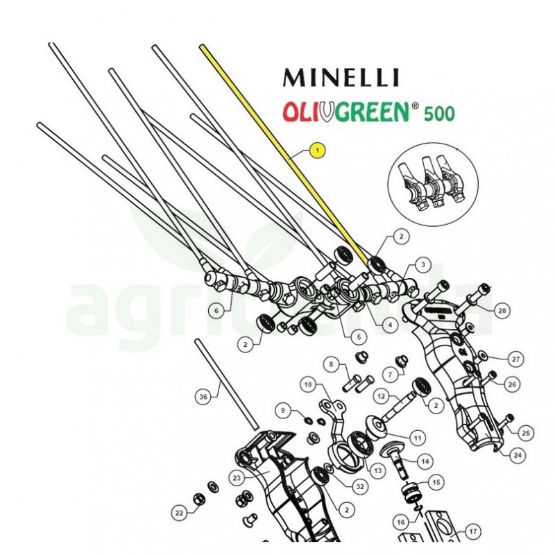 Varilla carbono vareador minelli olivgreen 500 (ama - l,ólita)