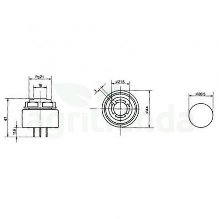 Avisador acustico boton c/rosca 5-100v 80db bi-tono