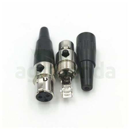Conector macho XLR mini aereo cargador tijera Zanon bateria Drive 300s