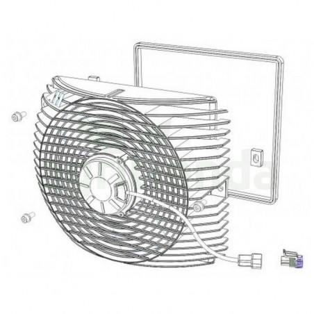 Motor ventilador completo asa para oko-35-3-12vdc 330mm intercambiador calor topavi m6 / pv /mv