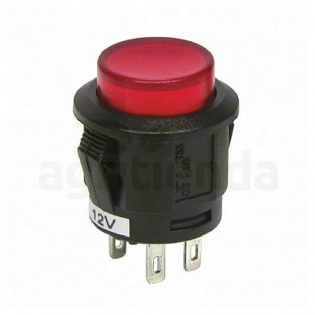 Pulsador redondo metal 12V - blanco > interruptores / pulsadores >  componentes electronicos > pulsador de presión > pulsador