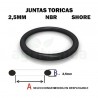 Junta torica nbr 70 shore de 24.5mm diametro interior x 2.5mm de grosor