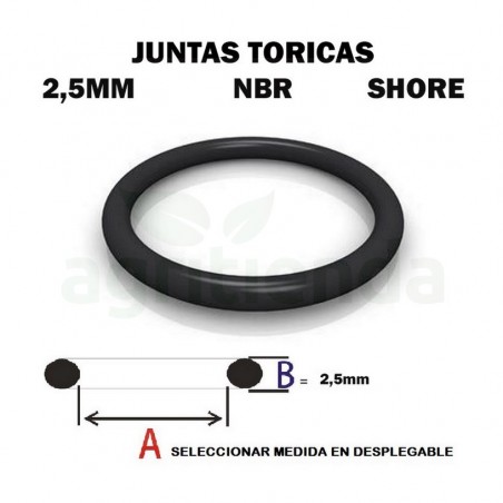 Junta torica nbr 70 shore de 28.5mm diametro interior x 2.5mm de grosor