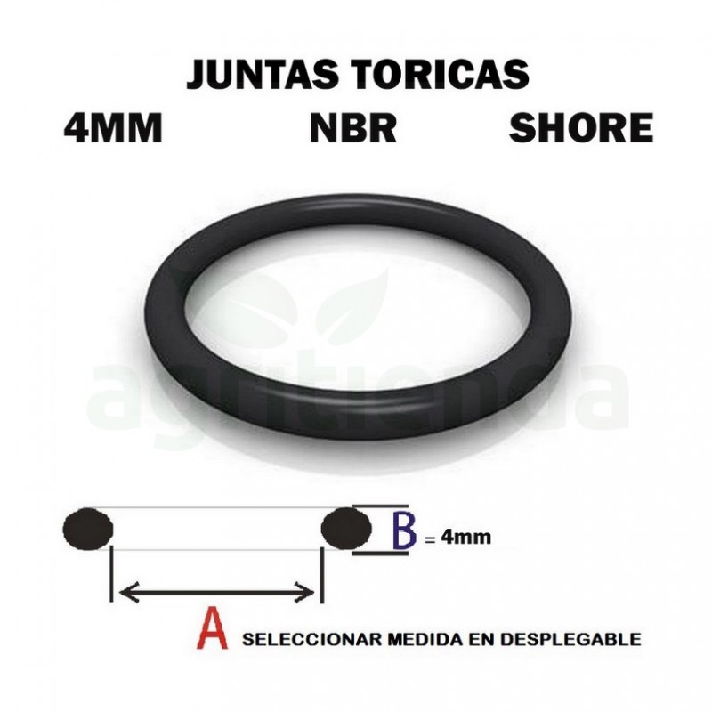 Junta torica nbr 70 shore de 102mm diametro interior x 4mm de grosor