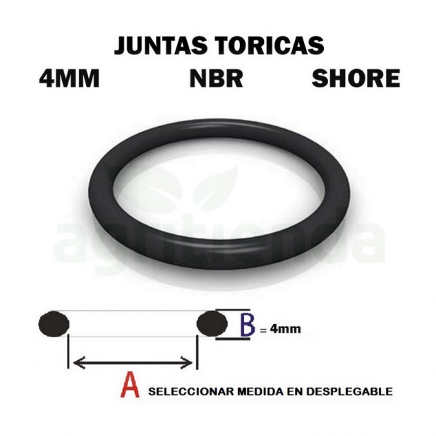 Junta torica nbr 70 shore de 103mm diametro interior x 4mm de grosor