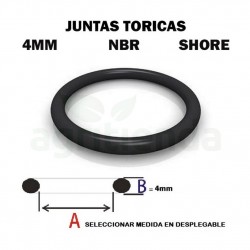 Junta torica nbr 70 shore de 18mm diametro interior x 4mm de grosor