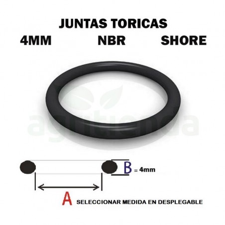 Junta torica nbr 70 shore de 32mm diametro interior x 4mm de grosor