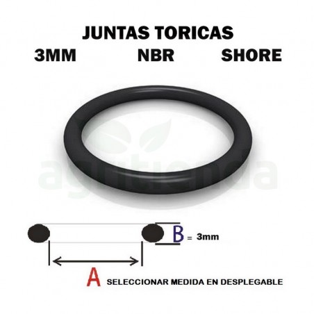 Junta torica nbr 70 shore de 100mm diametro interior x 3mm de grosor