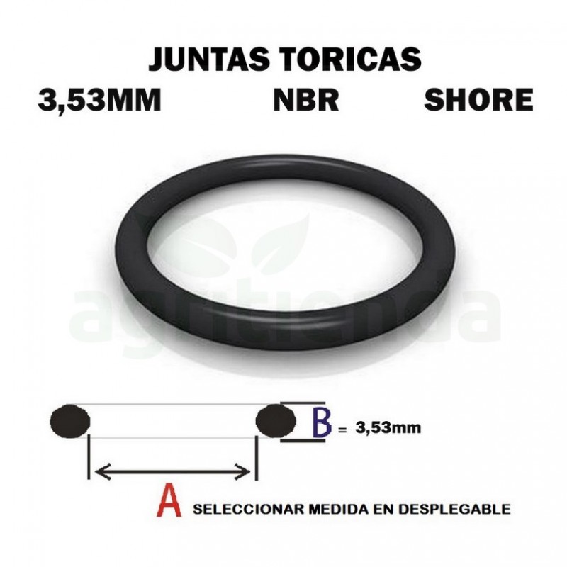 Junta torica nbr 70 shore de 10mm diametro interior x 6mm de grosor