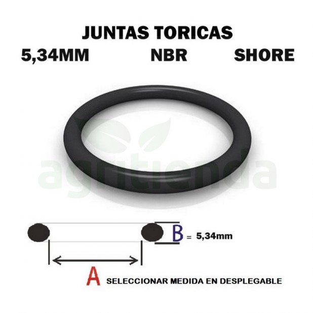 Junta torica nbr 70 shore de 13.64mm diametro interior x 5.34mm de grosor
