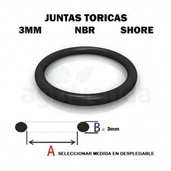 Junta torica nbr 70 shore de 20.5mm diametro interior x 3mm de grosor