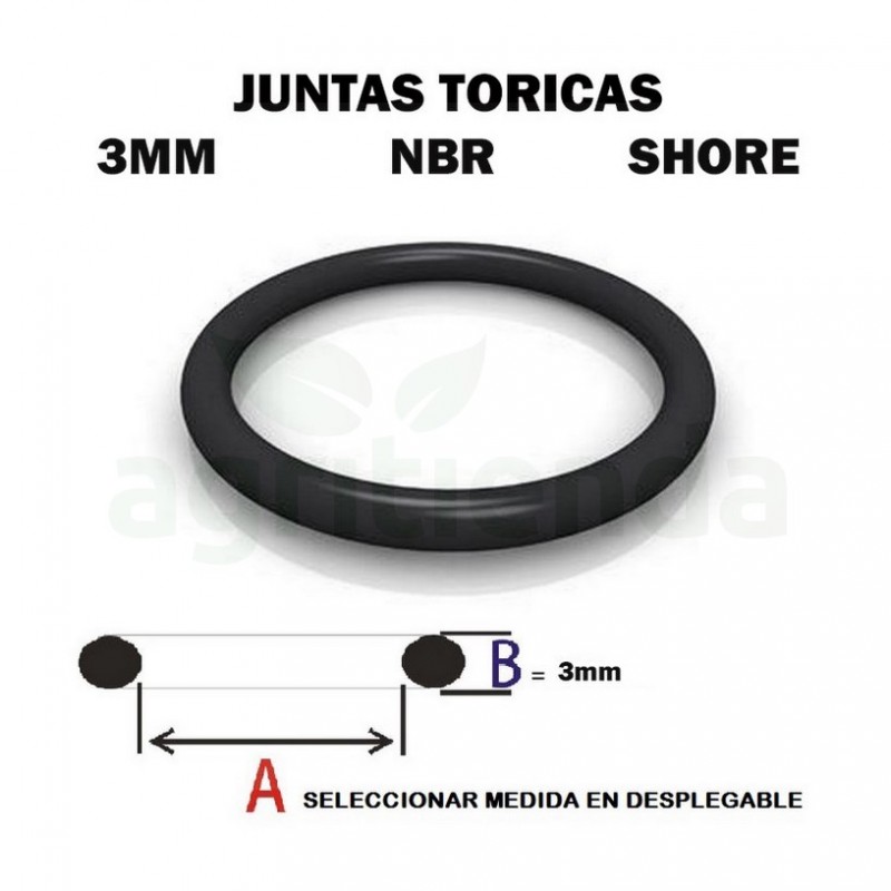 Junta torica nbr 70 shore de 29mm diametro interior x 3mm de grosor