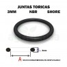 Junta torica nbr 70 shore de 34.5mm diametro interior x 3mm de grosor