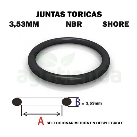 Junta torica nbr 70 shore de 50.4mm diametro interior x 3.53mm de grosor