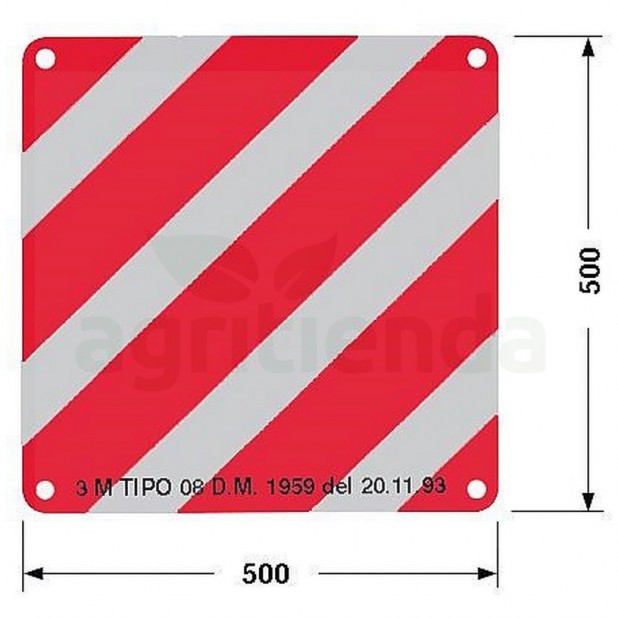 Placa señalización carga sobresaliente (D.L.Nº28530/06/1992ART.164)